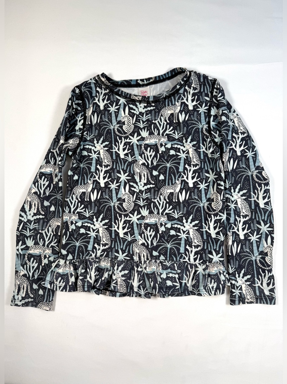 RUFFLE BUTTS Girls Leopard Jungle Rash Guard‎ Top Size 10 Safari Coastal Swim